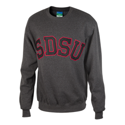 SDSU Classic Twill Crew Sweatshirt-Charcoal