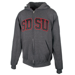 SDSU Classic Twill Zip Sweatshirt-Graphite