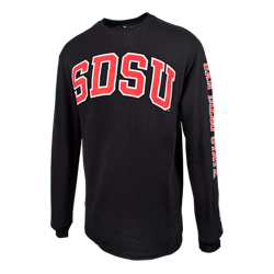 SDSU Classic Long Sleeve Tee-Black