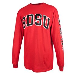 SDSU Classic Long Sleeve Tee-Red