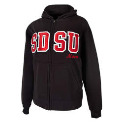 SDSU Mom Zip Sweatshirt-Black