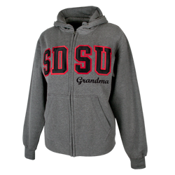 SDSU Grandma Zip Sweatshirt-Charchoal