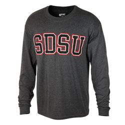 SDSU Long Sleeve Tee-Charcoal