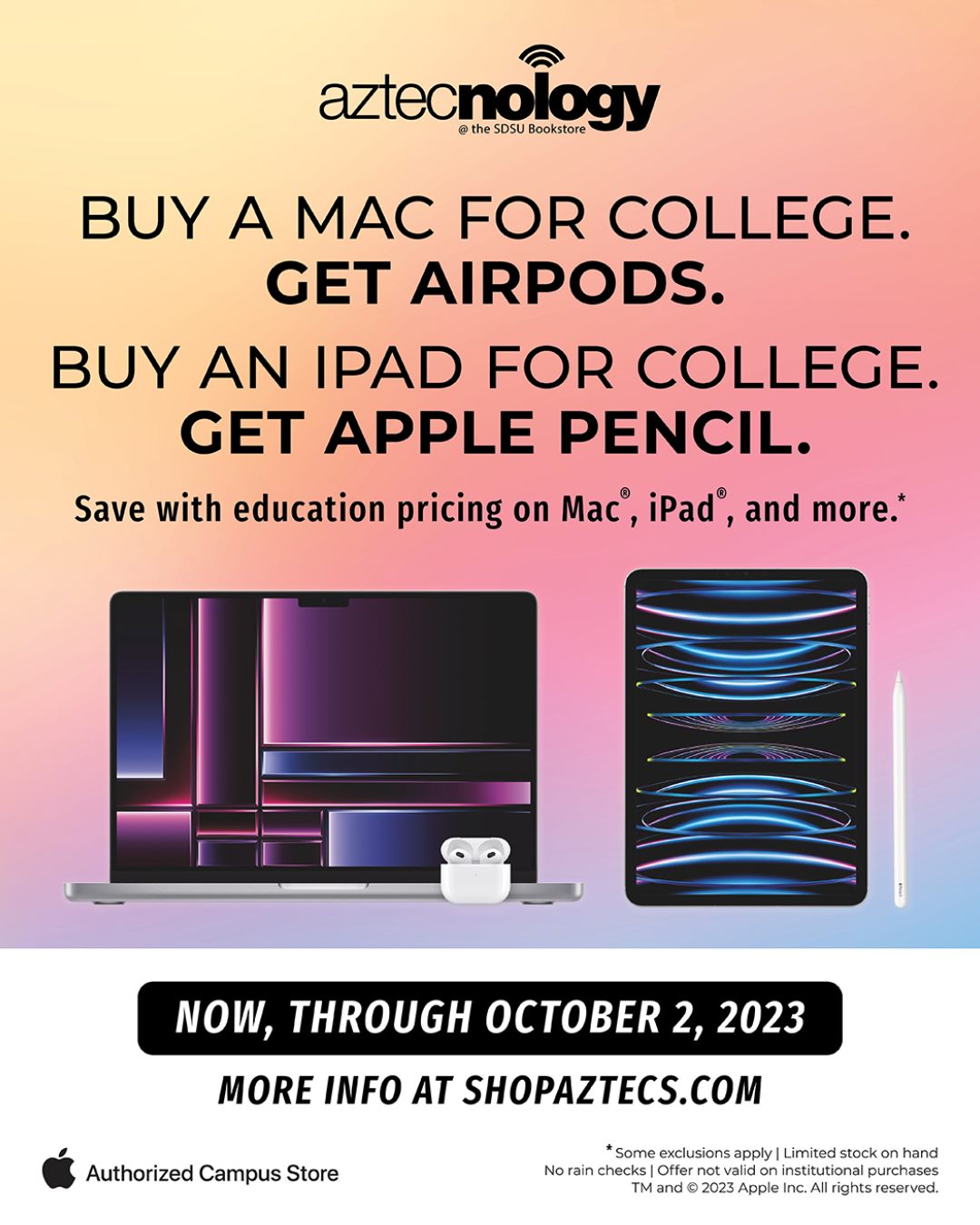 Buy a mac for college. Get airpods. Buy an iPad for college. Get apple pencil. Save with education pricing on Mac, iPad, and more.