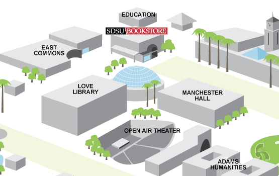 SDSU Bookstore Directional Map